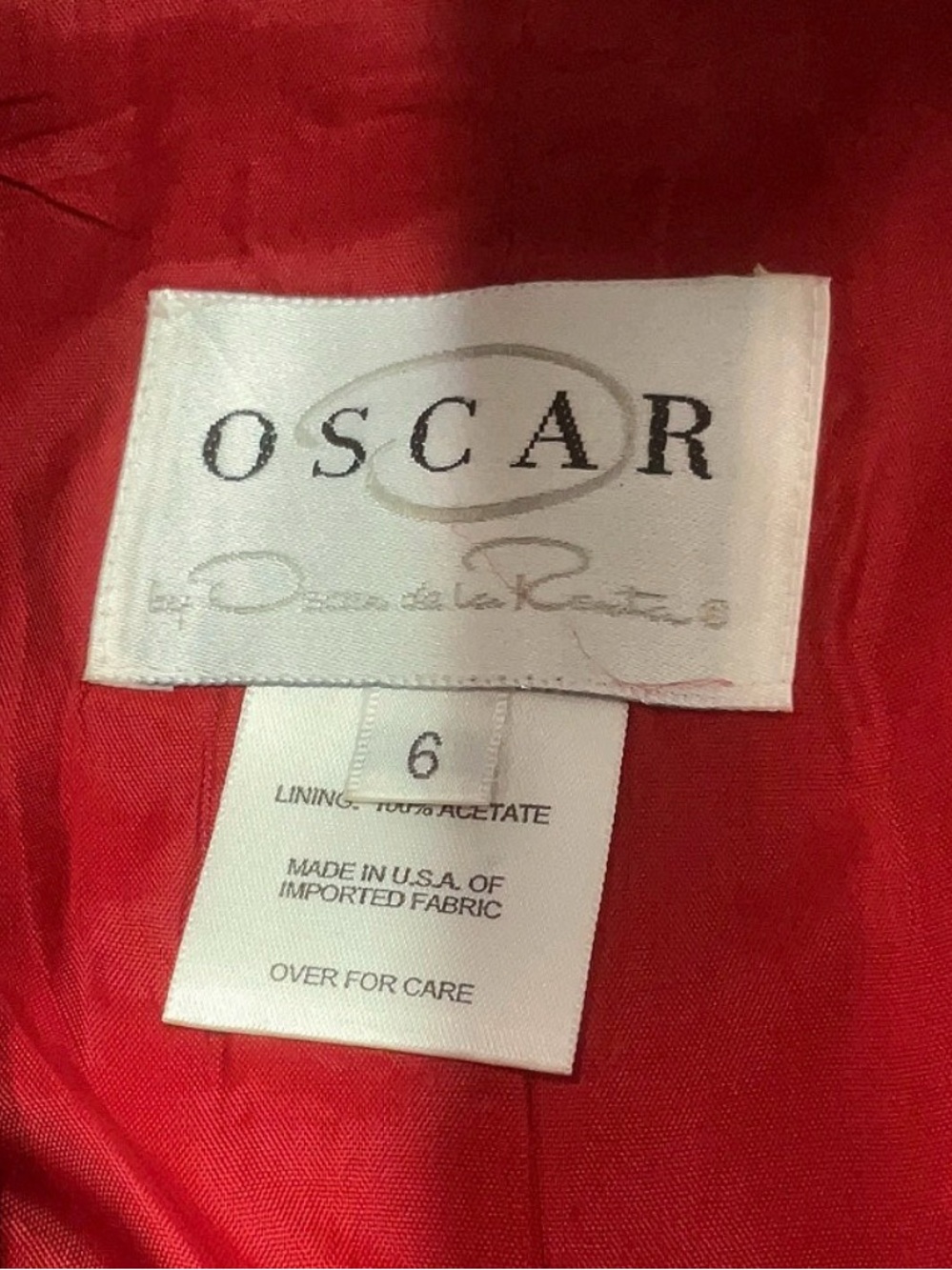 Vintage Oscar by Oscar de la Renta Tailored Red Shantung Silk Blazer | SIZE 6 - Picture 7 of 11
